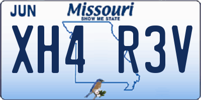MO license plate XH4R3V