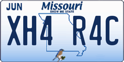 MO license plate XH4R4C