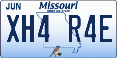 MO license plate XH4R4E