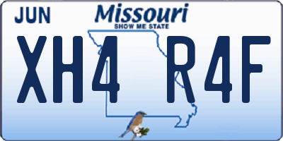 MO license plate XH4R4F