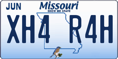 MO license plate XH4R4H