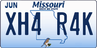 MO license plate XH4R4K