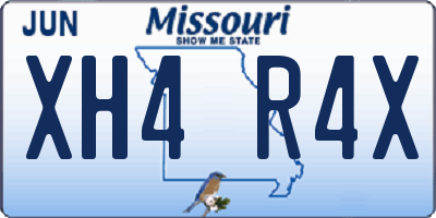 MO license plate XH4R4X
