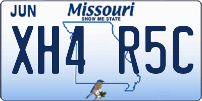 MO license plate XH4R5C