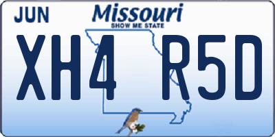MO license plate XH4R5D