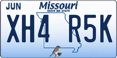 MO license plate XH4R5K