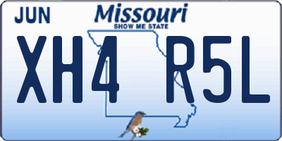 MO license plate XH4R5L
