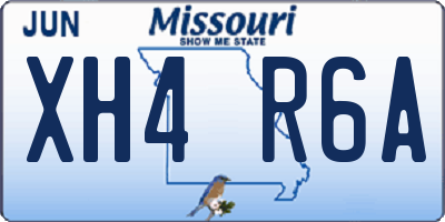 MO license plate XH4R6A