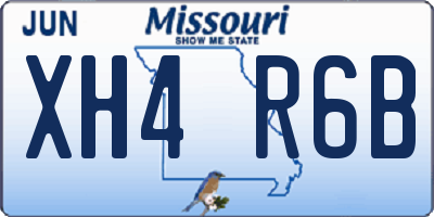 MO license plate XH4R6B