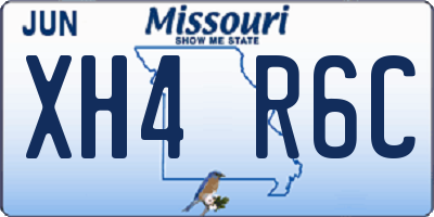 MO license plate XH4R6C