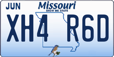 MO license plate XH4R6D