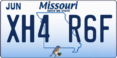 MO license plate XH4R6F