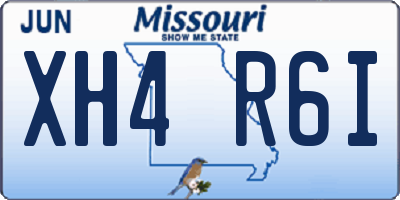 MO license plate XH4R6I