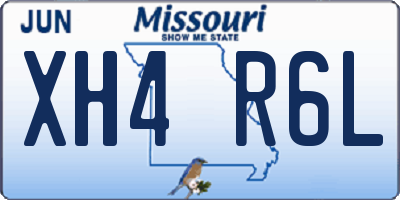 MO license plate XH4R6L