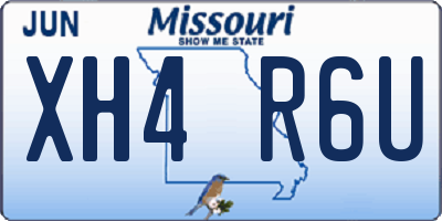 MO license plate XH4R6U