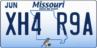 MO license plate XH4R9A