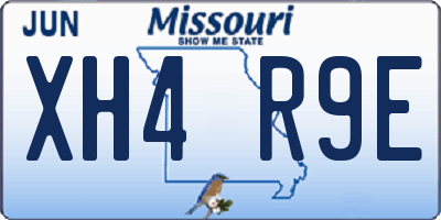 MO license plate XH4R9E
