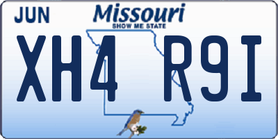 MO license plate XH4R9I