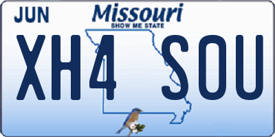MO license plate XH4S0U