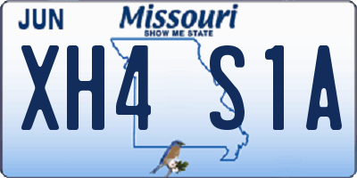 MO license plate XH4S1A