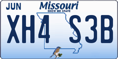 MO license plate XH4S3B