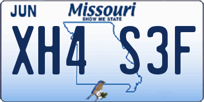 MO license plate XH4S3F