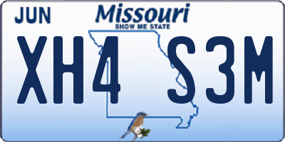 MO license plate XH4S3M