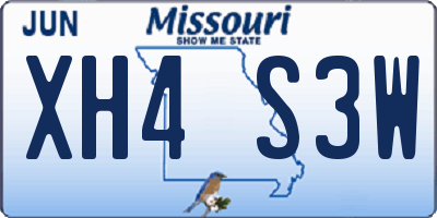 MO license plate XH4S3W