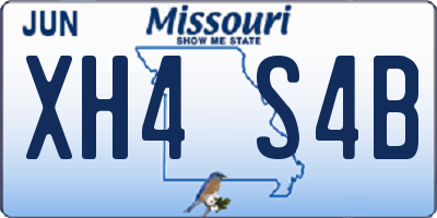 MO license plate XH4S4B