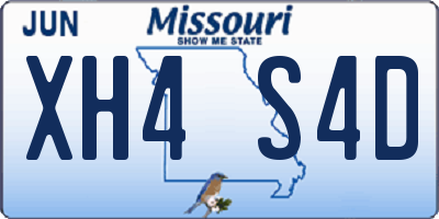 MO license plate XH4S4D