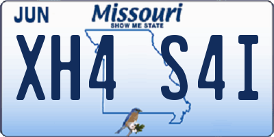 MO license plate XH4S4I