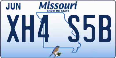 MO license plate XH4S5B