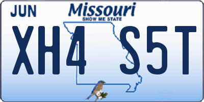 MO license plate XH4S5T