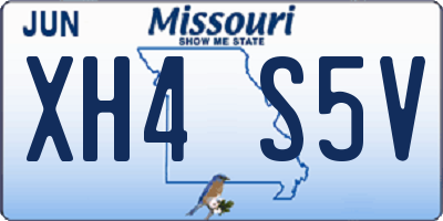 MO license plate XH4S5V