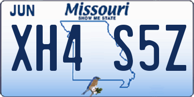 MO license plate XH4S5Z