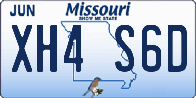 MO license plate XH4S6D