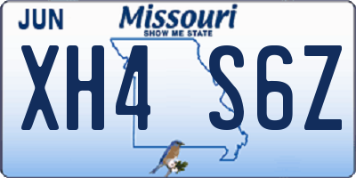 MO license plate XH4S6Z