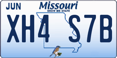 MO license plate XH4S7B