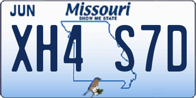 MO license plate XH4S7D