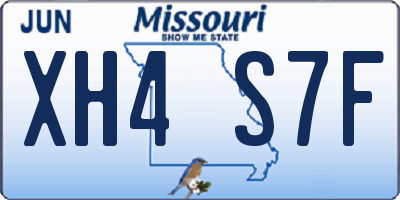 MO license plate XH4S7F