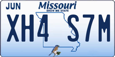 MO license plate XH4S7M