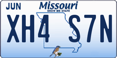 MO license plate XH4S7N