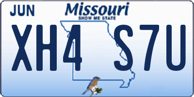 MO license plate XH4S7U