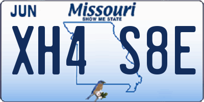 MO license plate XH4S8E