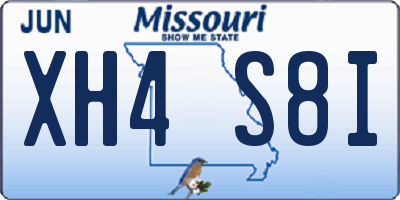 MO license plate XH4S8I