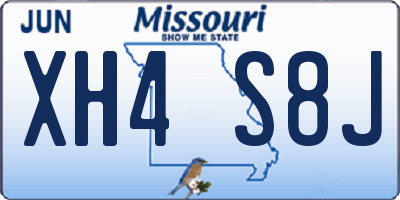 MO license plate XH4S8J