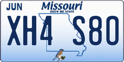 MO license plate XH4S8O