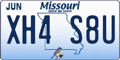 MO license plate XH4S8U