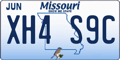 MO license plate XH4S9C
