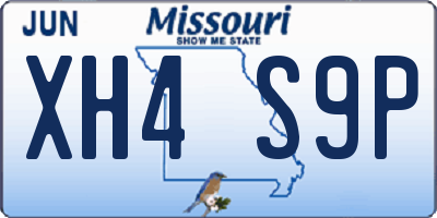 MO license plate XH4S9P